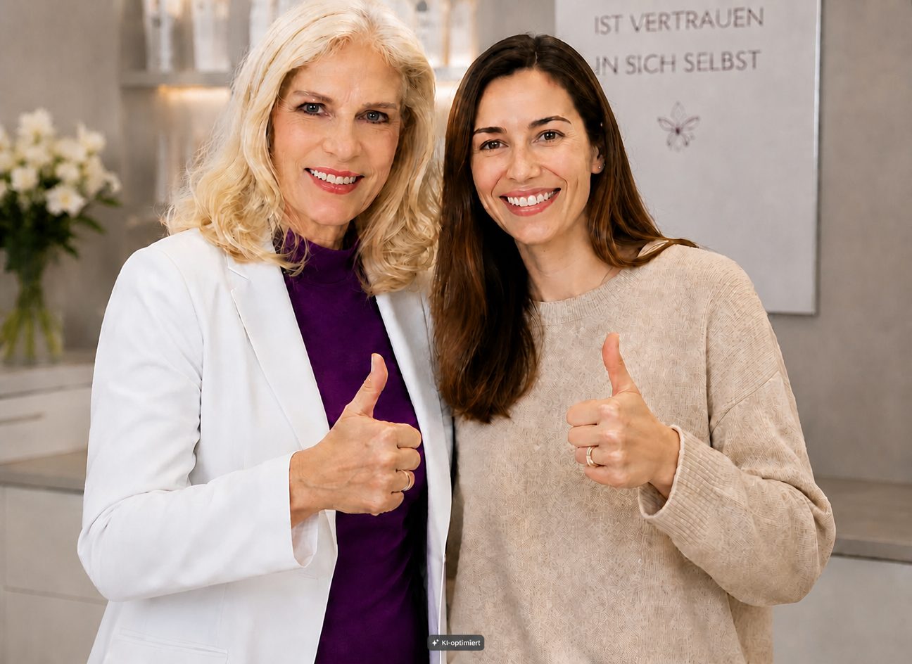 Rena Kuban mit zufriedener Kundin